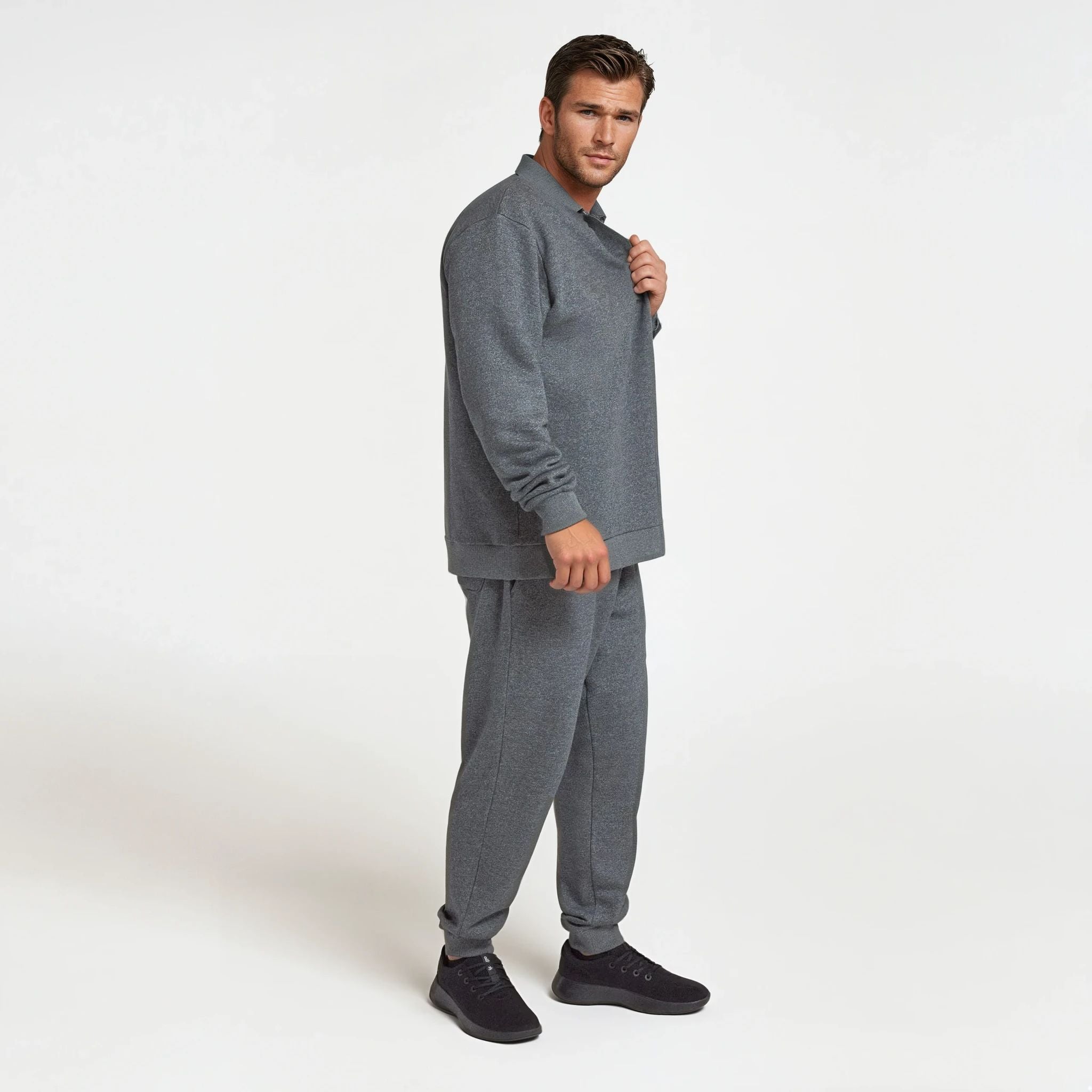 Alternative view of Men's Merino Blend Sweatshirt - Natural Grey Heather