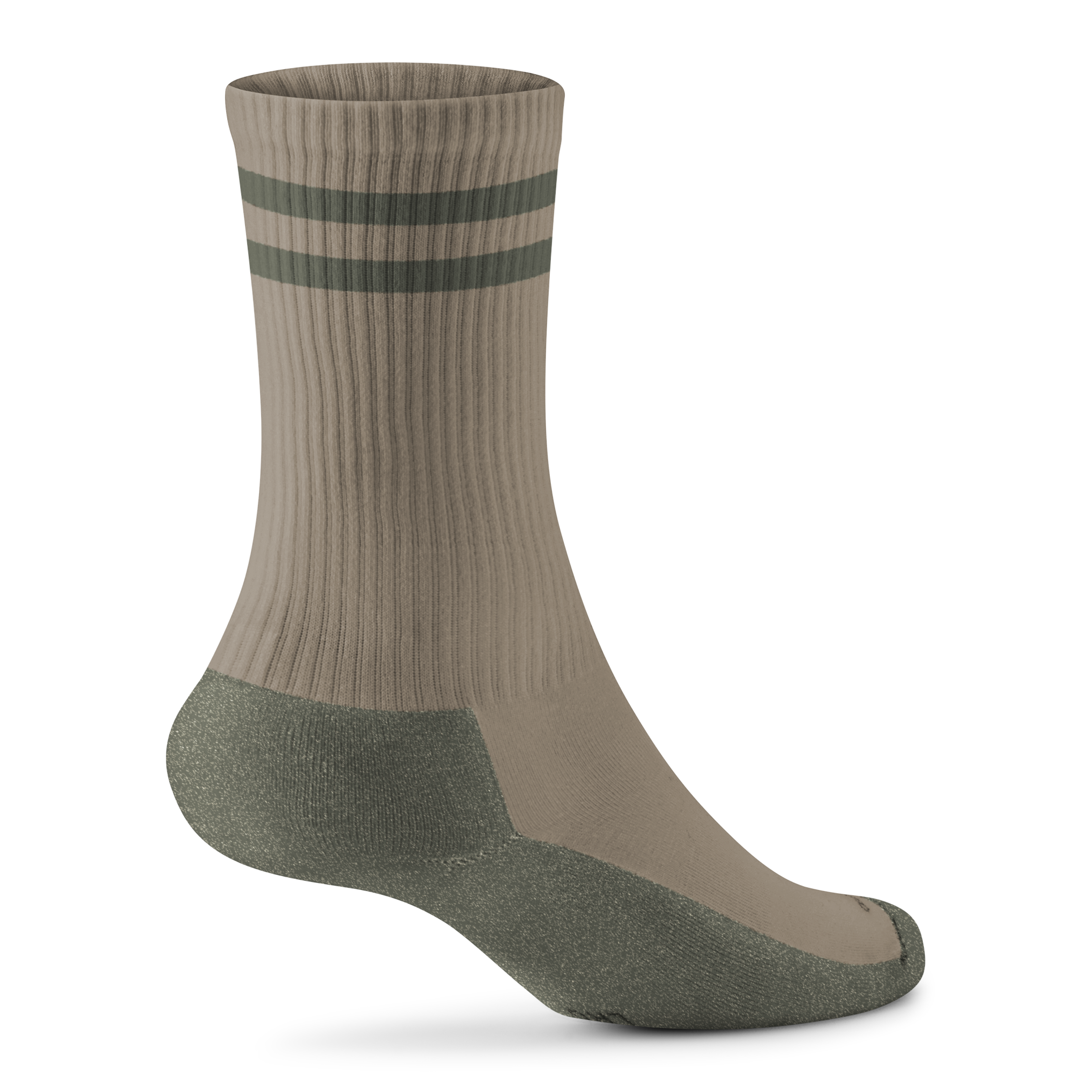 Alternative view of Anytime Crew Sock - Rugged Beige/Thunder Green Stripe