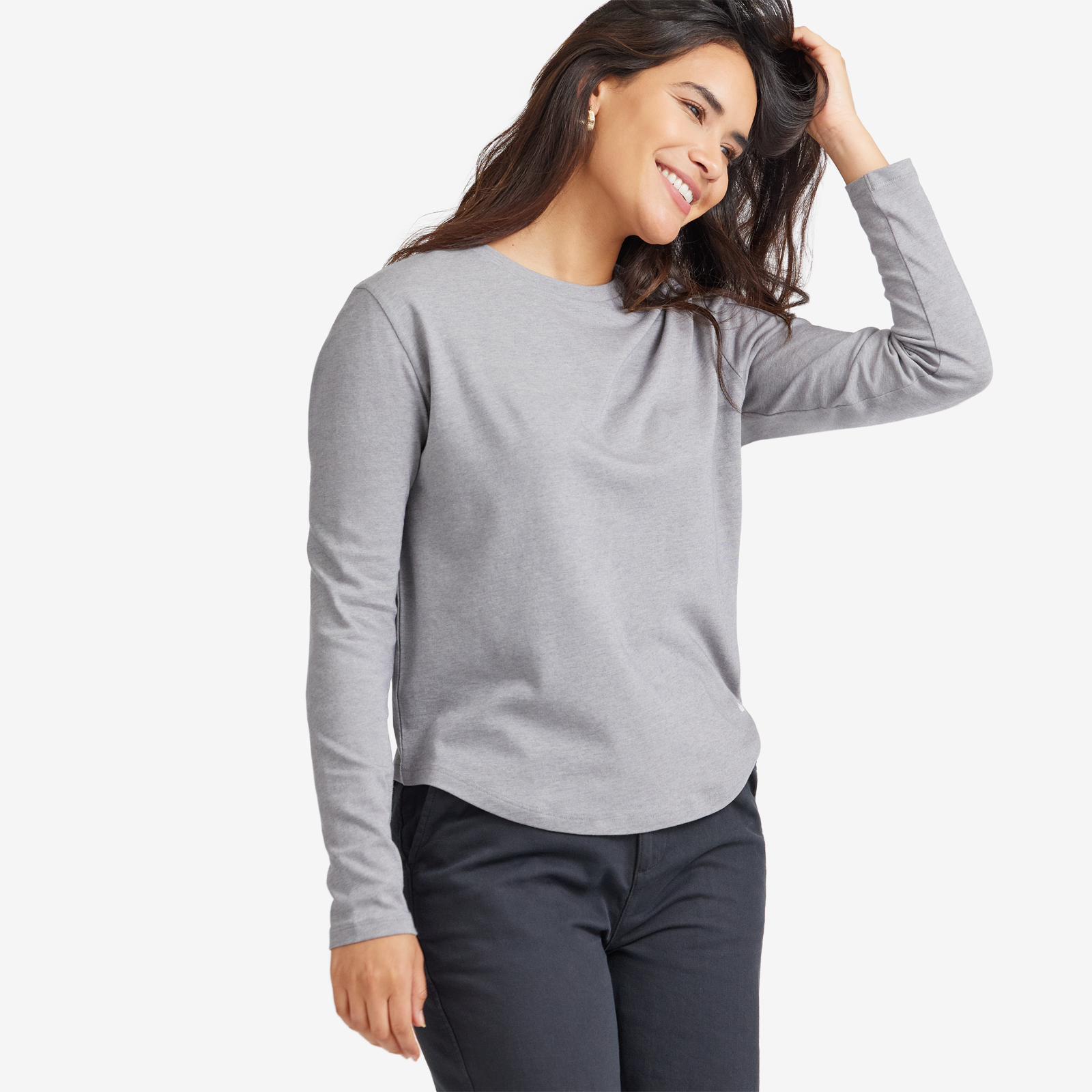 Alternative view of Women's Soft Merino Long Sleeve Tee - Medium Grey